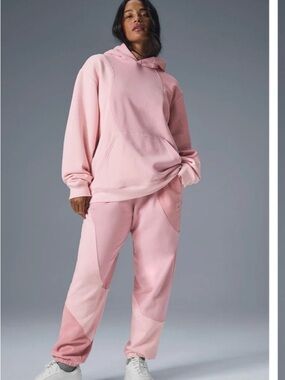 ALO Yoga Pink Make Waves Hoodie & Joggers Set